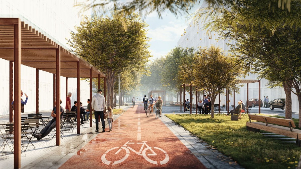 Smíchov City, MS plan - vizualizace bulváru centrální části