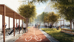 Smíchov City, MS plan - vizualizace bulváru centrální části