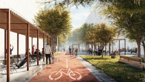 Smíchov City, MS plan - vizualizace bulváru centrální části