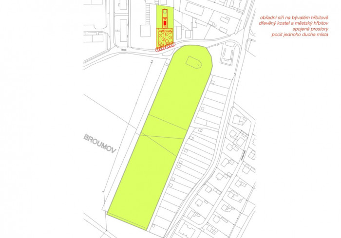 Smutečí síň Broumov, situace, INS spol. s.r.o., d3D