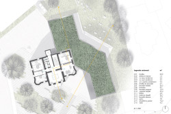 Půdorys 2.NP (Městská knihovna v Rožnově pod Radhoštěm, ČTYŘSTĚN)