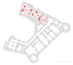 Expozice Skrytý středověk na zámku Bílovec, opus architekti: Půdorys 1.PP