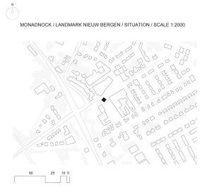 Monadnock, dominanta obce Nieuw-Bergen, situace