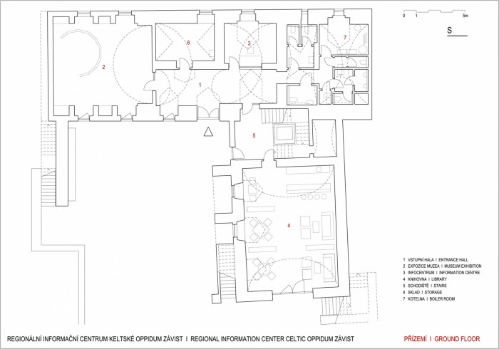 Regionální informační centrum Keltské oppidum Závist, MFA - půdorys přízemí
