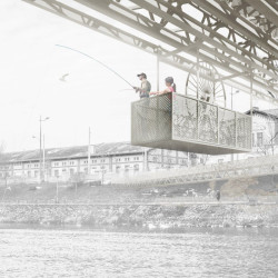 Odměna soutěže na lávku Holešovice-Karlín, vyústění Holešovice, Petr Hájek architekti