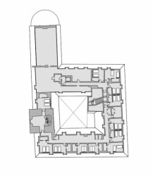 Rekonstrukce arcibiskupského zámku a zahrad na hotel, půdorys 4np, SHA Šafer Hájek architekti