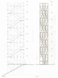 Karol Gregor, Jakub Herza, Viktória Mravčáková, Vyhliadková veža na Dubni, řez a pohled // 2. místo – foto