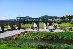 Lávka na železničním mostě v Děčíně