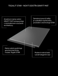 Matné střešní tašky Tegalit STAR, ilustrační grafika.