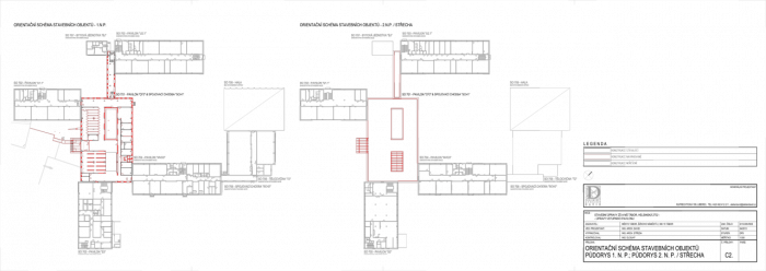 Projekční ateliér David, Rekonstrukce ZŠ a MŠ Helsinská, schéma objektu - foto