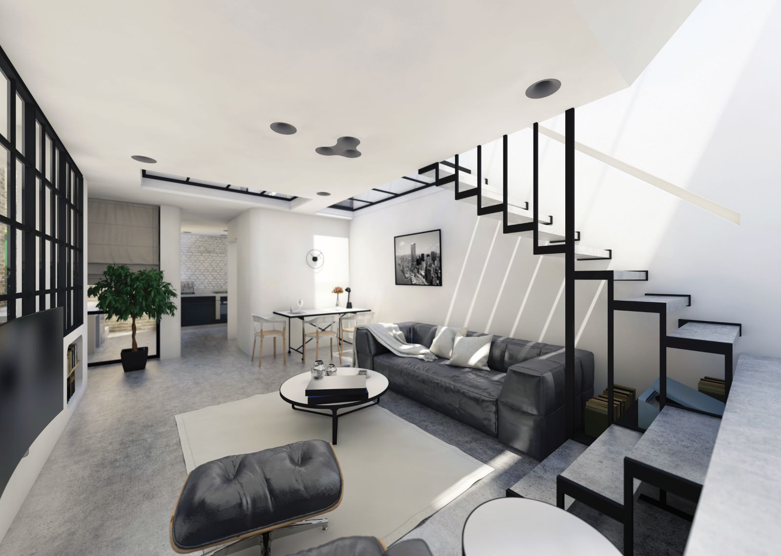 Soukromá rezidence, Londýn, Velká Británie; Scenario Architecture - scenarioarchitecture.com; vizualizace Fanis Anastasiadis v prostředí Maxon Cinerender