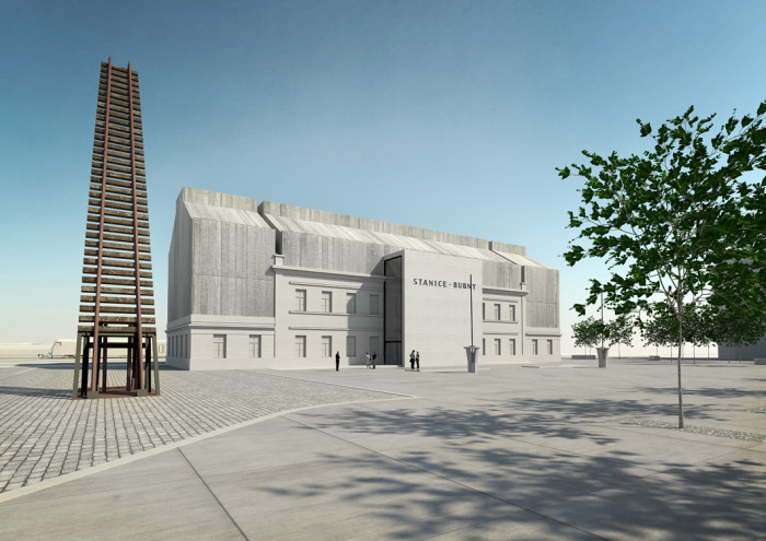 Revitalizace nádraží Bubny na Památník ticha, vizualizace, ARN Studio