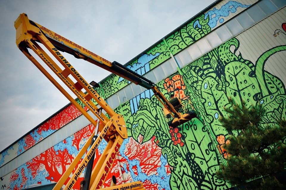 Velkoformátový mural art Kosmos, Michal Škapa
