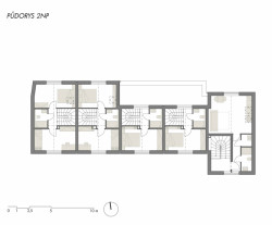 Sociální byty obce Bílovice nad Svitavou, ČTYŘSTĚN architekti / Milan Joja, Karel Kubza, Tomáš Págo, půdorys 2NP