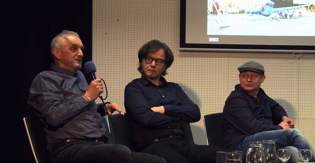 Diskuze ARCHITEKTI CZ ve Zlíně, zleva David Vávra, Marek Štěpán, Svatopluk Sládeček.