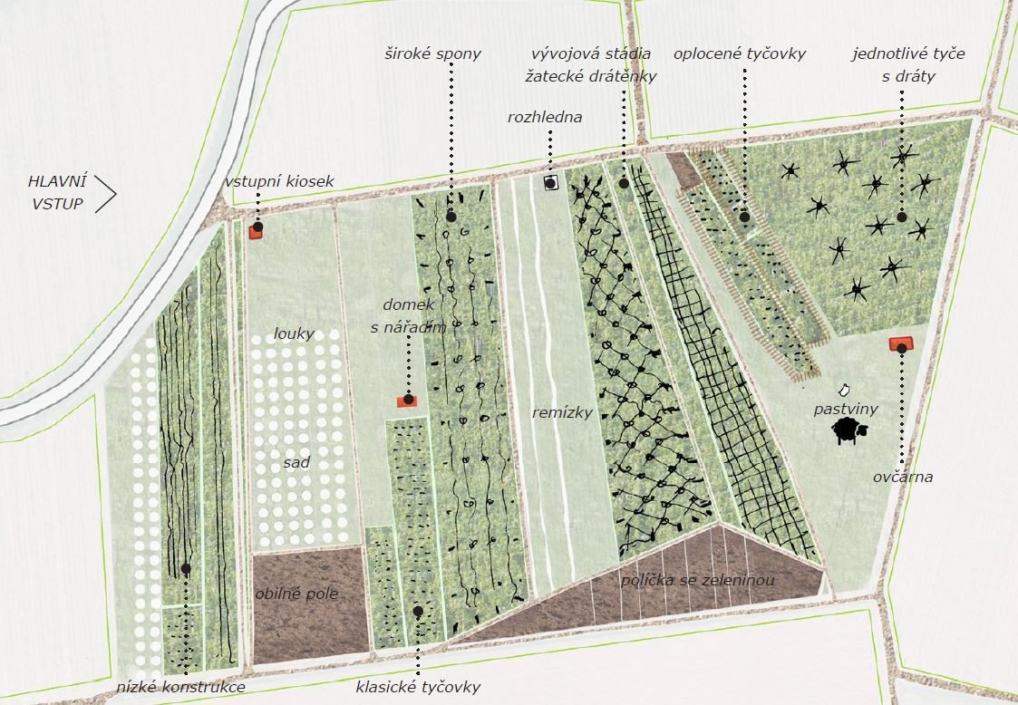 12. ročník, 2019–2020
1. cena: Klára Bohuslavová – ateliér Efler, Revitalizace žatecké chmelařské krajiny v
okolí zámku Stekník