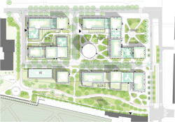 Aktuální upravený návrh Evy Jiřičné má jen jednu rozvlněnou věž místo původních tří věží.