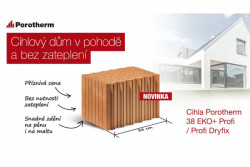 Cihla Porotherm 38 EKO+ Profi/ Profi Dryfix, ilustrační fotografie.