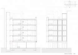 Dočasný bytový dům v Barceloně, Straddle3 + Eulia Arkitektura + Yaiza Terré, výkresy
