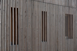 Komunitní dům pro seniory v Holasovicích, City Upgrade: Fungují jako stínění, uvnitř se za nimi nachází chodba zpřístupňující seniorské byty