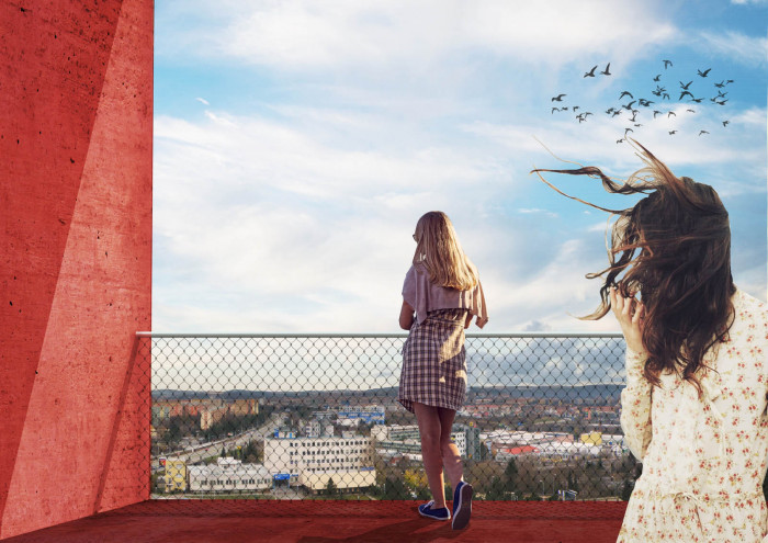 Kostel bl. Restituty Brno - Lesná, výhled z věže