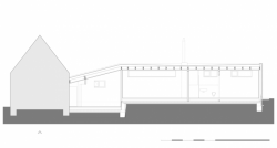 3+1 architekti, Přístavba rodinného domu v Bořislavi, řez podélný – foto