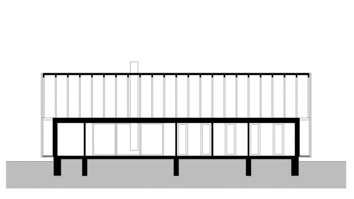 Dům v Křižánkách, Kuba a Pilař architekti, řez