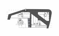 Vítězný návrh bytového domu v Ostravě, půdorys 1NP, Michal Palaščák, dílna.