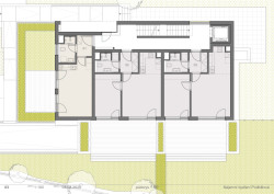 Půdorys 1.NP (Bytový dům s nájemními byty na Barrandově, maak, M.A.Tomáš)