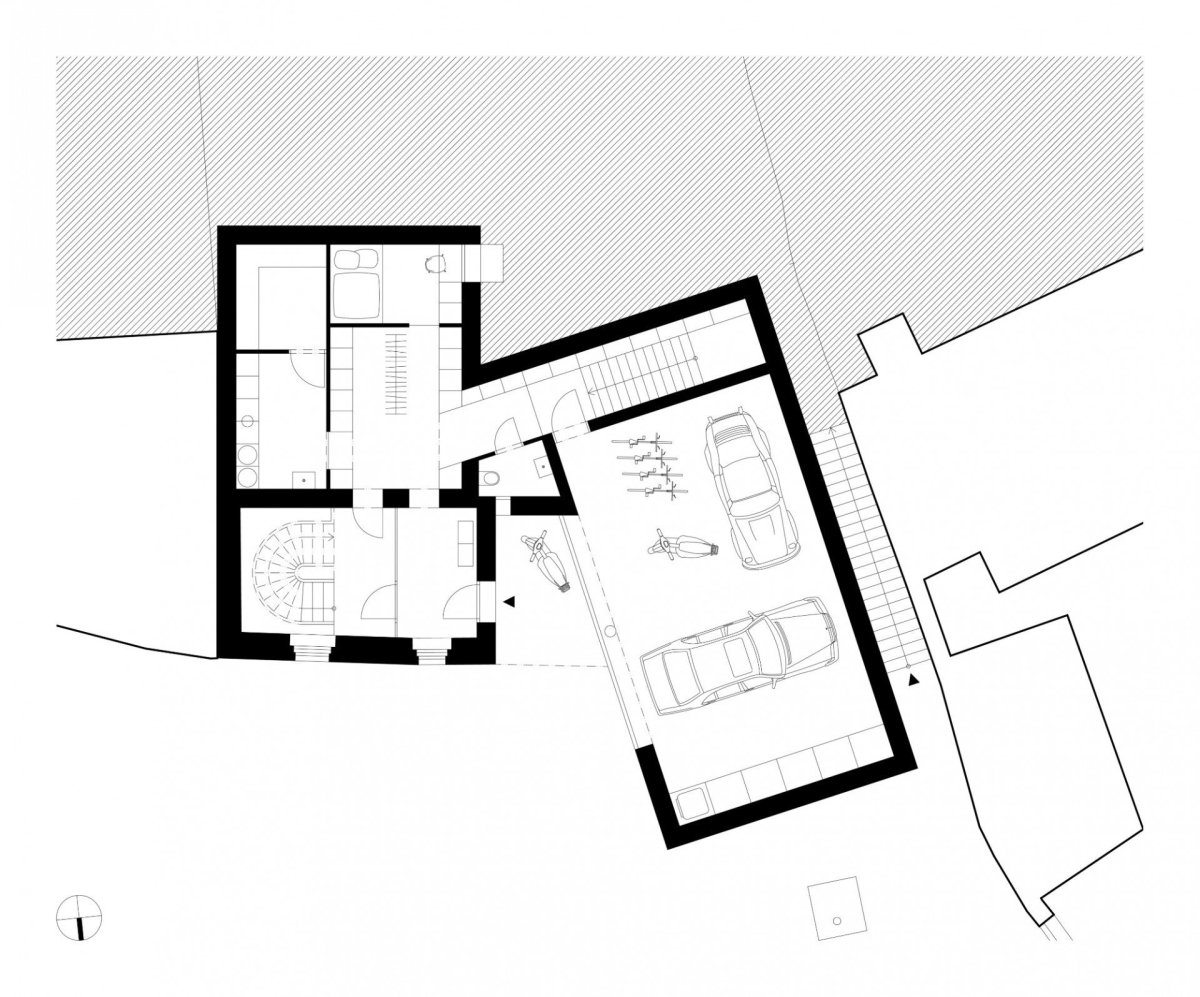 Rodinný dům v Jinonicích, Atelier 111 architekti, půdorys 1PP