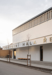 Bohužel mělo město pouhou vizi, ale žádný vhodný pozemek. Ten pro Řevnice nakonec zakoupili soukromníci a zdejší rodáci, manželé Zuskovi. (Hala Řevnice, Grido)