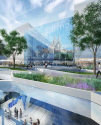 Budoucnost centra Brna: (designed by) Erick van Egeraat (NL), pohled na přednádražní prostor // finalista – foto