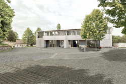 Nové sídlo Obecního úřadu v Hovorčovicích - 2. cena, Radka Kurčíková, Ondřej Blaha, Anna Svobodová, vizualizace