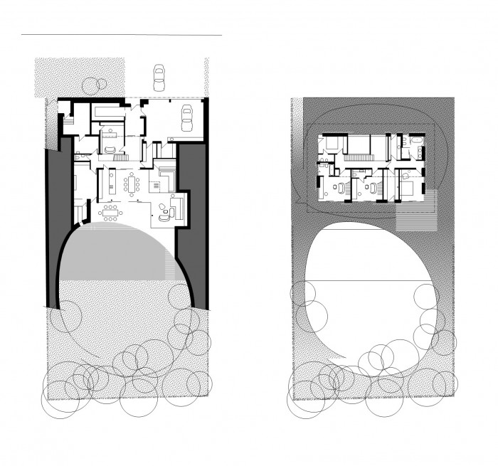 Dům v boru, půdorys, A69 - architekti / Boris Redčenkov, Prokop Tomášek, Jaroslav Wertig