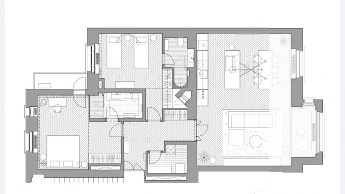 Byt s tajnou koupelnou, Markéta Bromová, Lenka Míková, půdorys