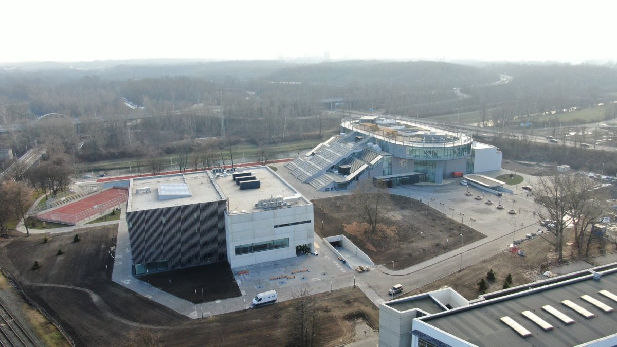 City Campus Ostrava, ATELIER SIMONA GROUP, KANIA a.s.: Pohled na celý kampus z dronu
