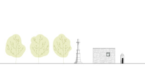 Pohled Východní (Zázemí hřbitova; bydloarchitekti)
