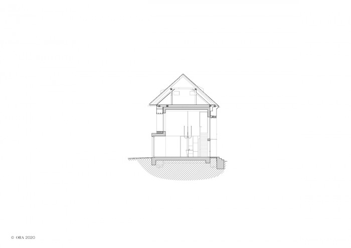 Dům v ruině, ORA, příčný řez