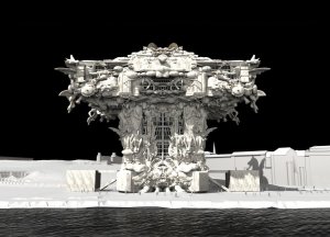 Návrh na Guggenheim Muzeum v Helsinkách od Marka Foster Gageho. „Navrhli jsme to. Pravděpodobně bychom vám mohli předlouze vyprávět o procesu vzniku nebo udržitelnosti nebo jak vše symbolicky zapadá do kontextu, ale nic z toho by nebyla úplná pravda. Navrhli jsme to, protože se nám to tak líbilo a říkali jsme si, že je to skvělé. Doufáme, že se vám to líbí také.“