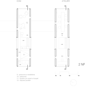 PETR STOLÍN ARCHITEKT, ZEN Houses, půdorys 2. NP – foto