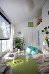 Mooza architecture, Interiér mezonetového bytu v Holešovicích - foto