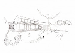 Rodinný dům ve Zlíně, NOVÝ architekti / Jindřich Nový, Markéta Strnková, Eva Ličmanová, skica