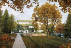 Vizualizace nové podoby Polikliniky Pod Marjánkou od studia ov architekti