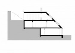 Rodinný dům v údolí Dyje, Kuba & Pilař architekti, podélný řez