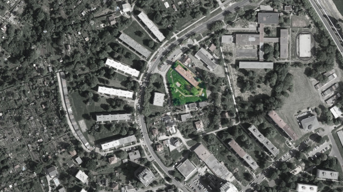 Mateřská škola ve Staré ulici, ortofotomapa, 3+1 architekti