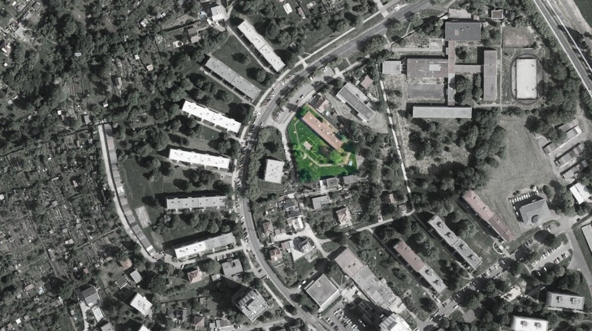 Mateřská škola ve Staré ulici, ortofotomapa, 3+1 architekti