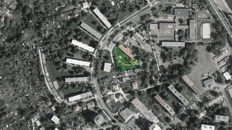 Mateřská škola ve Staré ulici, ortofotomapa, 3+1 architekti