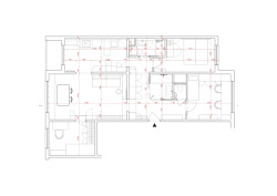 Půdorys s kótami (Byt 4+1 v panelu; Zuzana Bartasová)