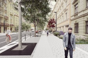 Studie představující budoucí podobu letenské třídy Korunovační od edit! architects