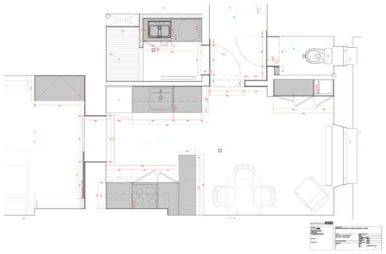 ArchitectureMADE, rekonstrukce plzeňského 1+1, půdorys
